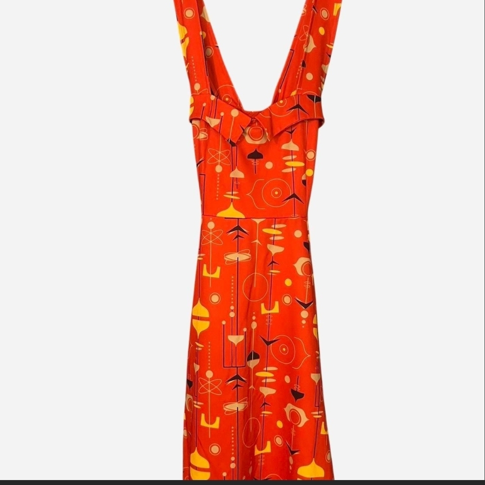 Sourpuss Red and Yellow Geometric Maxi Dress